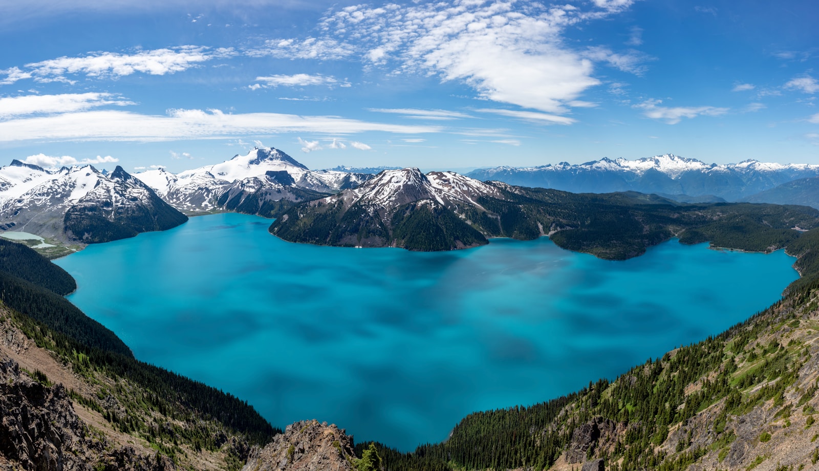 Turquoise Garibaldi Lake in the Coast Mountains, BC