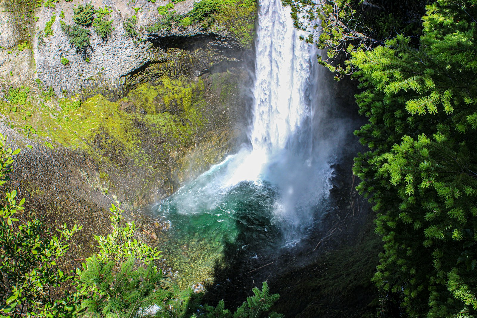 Nairn Falls cascading through forest, BC