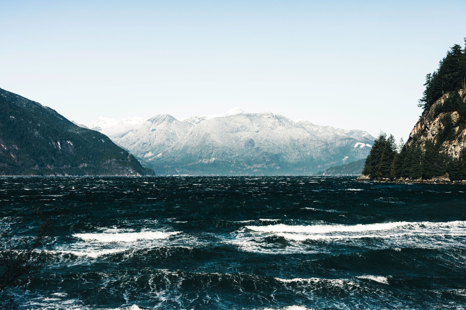 Howe Sound mountains and water near Porteau Cove, BC