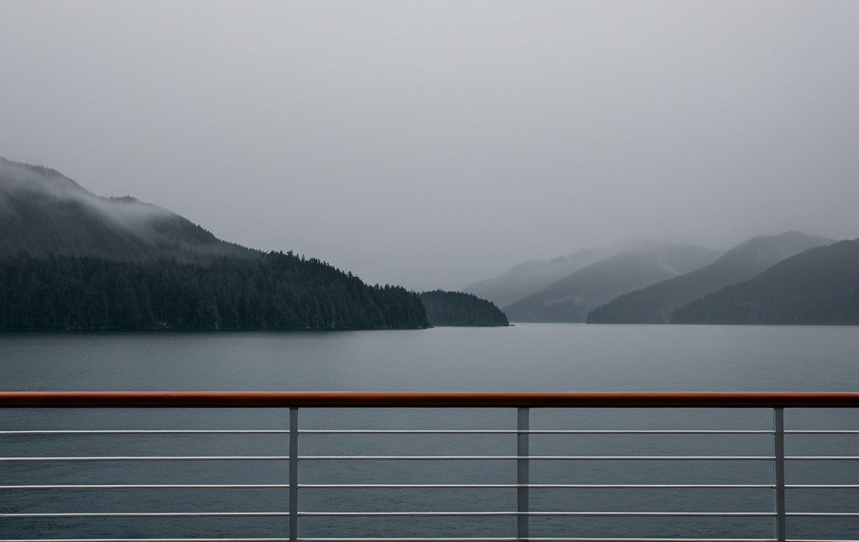 Alaska Inside Passage view from a cruise ship deck