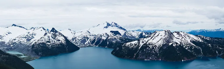 Turquoise alpine lake in Garibaldi Provincial Park, British Columbia