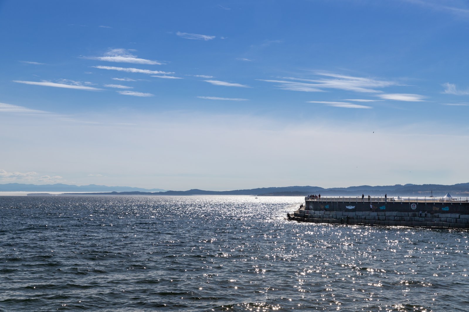 Ogden Point Breakwater extending into the Strait of Juan de Fuca, Victoria