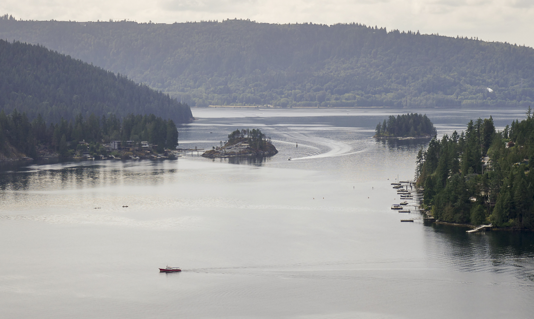 Indian Arm fjord viewed from Quarry Rock above Deep Cove