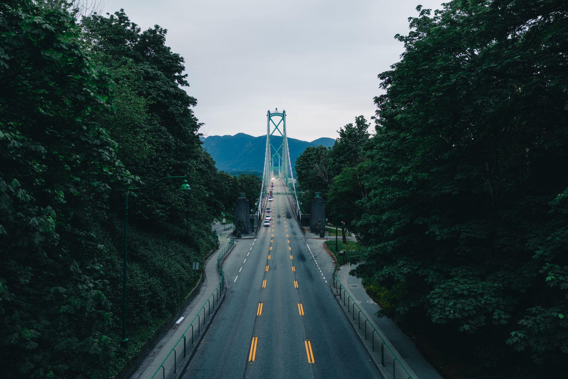 Lions Gate Bridge, named for the Two Sisters peaks above it
