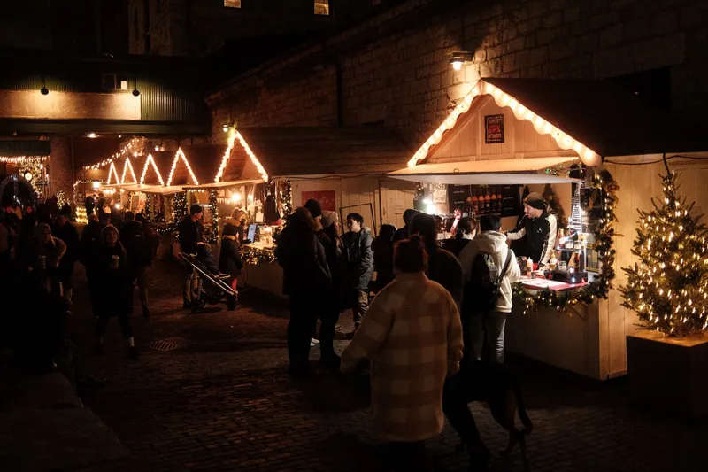 Christmas market at night