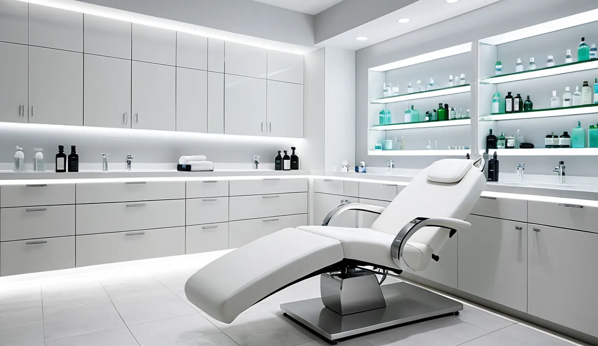 A skincare treatment room — illustration