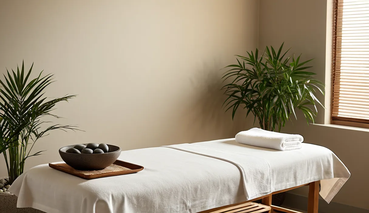 A massage treatment room — illustration