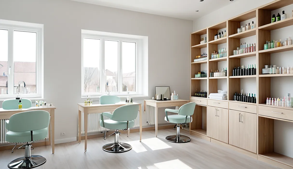 Interior of a nail studio — illustration